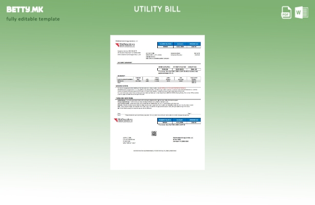 Модерен стил на USA Iowa MidAmerican Energy Services шаблон за комунални сметки